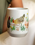 Chicken Coffee Mug – Ceramic Farmhouse Cup with Hen & Rooster Design