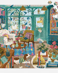 Bookshop Afternoon Puzzle – 500 Piece Foil Jigsaw for Book Lovers & Cozy Game Nights