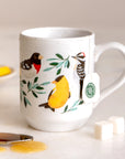 Bird Coffee Mug – Ceramic Cup with Colorful Songbird & Woodland Design