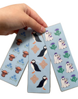 Highland Cow, Puffin & Bagpiper Ghost Bookmarks – Cute Scottish Themed Reading Accessories for Book Lovers