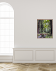 California Redwoods Photography Print – Wooden Bridge Forest Wall Art, Nature Landscape Décor, Serene Redwood Grove Artwork