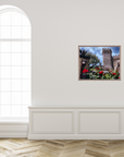 Napa Valley Vineyard Castle Photography Print | Winery Wall Art with Roses