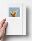 Highland Cow Glossy Vinyl Sticker – Scottish Hairy Coo Decal for Laptops, Water Bottles, Journals & Gifts