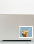 Highland Cow Glossy Vinyl Sticker – Scottish Hairy Coo Decal for Laptops, Water Bottles, Journals & Gifts