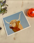 Highland Cow Glossy Vinyl Sticker – Scottish Hairy Coo Decal for Laptops, Water Bottles, Journals & Gifts