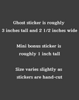 Ghost and Highland Cow Sticker Set – Cute Spooky Kawaii Vinyl Stickers for Water Bottles, Laptops, Journals & Scrapbooking