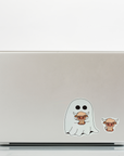 Ghost and Highland Cow Sticker Set – Cute Spooky Kawaii Vinyl Stickers for Water Bottles, Laptops, Journals & Scrapbooking