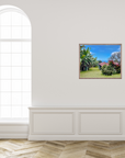 Hawaiian Tropical Garden Photography Print | Lush Greenery & Ocean View Wall Art | Island Nature Home Decor
