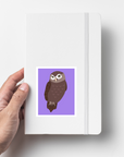 Brown Owl Glossy Vinyl Sticker – Cute Nocturnal Bird Decal for Laptops, Water Bottles, Journals & Nature Lovers