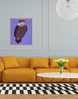 Modern Owl Art Print – Woodland Bird Wall Decor, Cottagecore Animal Illustration, Nature Lover Home Art