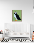 Puffin Art Print – Coastal Bird Wall Decor, Modern Seabird Illustration for Nature & Ocean Lovers