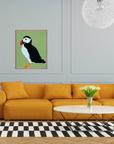 Puffin Art Print – Coastal Bird Wall Decor, Modern Seabird Illustration for Nature & Ocean Lovers