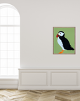 Puffin Art Print – Coastal Bird Wall Decor, Modern Seabird Illustration for Nature & Ocean Lovers