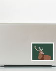 Majestic Stag Glossy Vinyl Sticker – Wildlife Waterproof Decal for Laptops, Water Bottles, Journals & Nature Lovers