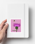 Scottish Thistle and Bee Glossy Vinyl Sticker – Floral Waterproof Nature Decal for Laptops, Water Bottles, Journals & Scrapbooks