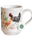 Chicken Coffee Mug – Ceramic Farmhouse Cup with Hen & Rooster Design