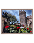 Napa Valley Vineyard Castle Photography Print | Winery Wall Art with Roses