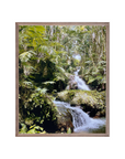 Hawaiian Waterfall Photography Print – Tropical Jungle Nature Wall Art, Lush Rainforest Stream Home Décor