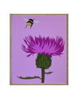 Scottish Thistle and Bee Art Print – Botanical Wall Art, Pollinator Illustration, Nature-Inspired Home Décor, Cottagecore Floral Wall Print