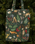Winter Flora & Fauna Canvas Tote Bag | Woodland Nature Tote