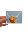 Highland Cow Glossy Vinyl Sticker – Scottish Hairy Coo Decal for Laptops, Water Bottles, Journals & Gifts