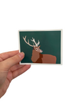 Majestic Stag Glossy Vinyl Sticker – Wildlife Waterproof Decal for Laptops, Water Bottles, Journals & Nature Lovers