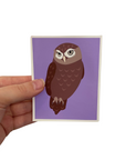 Brown Owl Glossy Vinyl Sticker – Cute Nocturnal Bird Decal for Laptops, Water Bottles, Journals & Nature Lovers