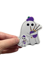 Scottish Bagpiper Ghost Sticker, Cute Spooky Paranormal Gift, Waterproof Vinyl Halloween Decal, Seasonal Embellishment, Scotland Spirits