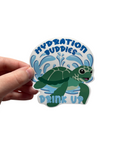 Sea Turtle Hydration Buddies Sticker – Glossy Vinyl Waterproof Decal for Water Bottles | Cute Hydration Reminder