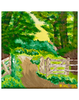 Sunlit Meadow Trail, Original Acrylic Painting, Nature Themed Wall Decor, Traditional Colorful Landscape Artwork for Cozy Home, 5x5 inches