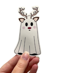 Reindeer Ghost Sticker | Cute Spooky Christmas Ghost Decal