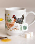 Chicken Coffee Mug – Ceramic Farmhouse Cup with Hen & Rooster Design