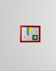 Original Acrylic Geometric Abstract Cloud Painting – 8x10 Framed Canvas with Bold Squares, Rectangles & Modern Design