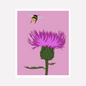 Thistle and Bumble Bee Sticker