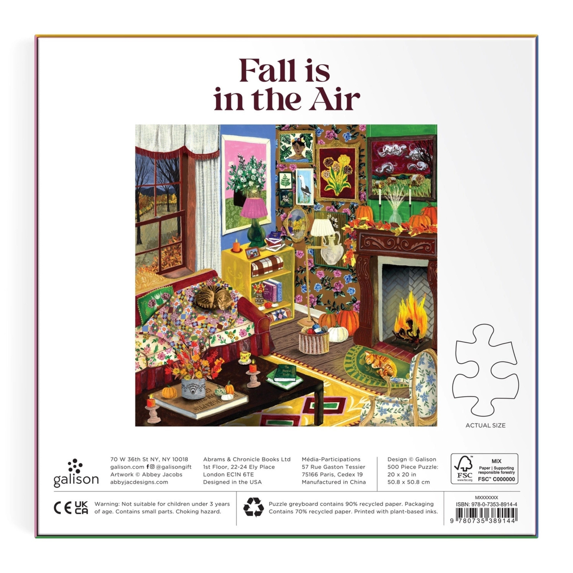 Fall Is in the Air 500 Piece Puzzle – Cozy Autumn Jigsaw by Galison