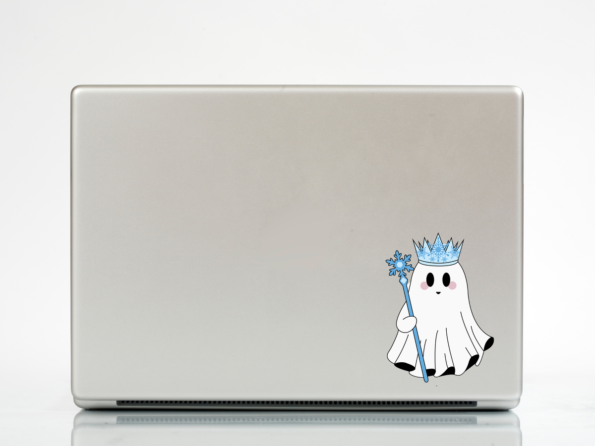 Winter Frost Ghost Sticker | Cute Snowflake Ghost Vinyl Decal