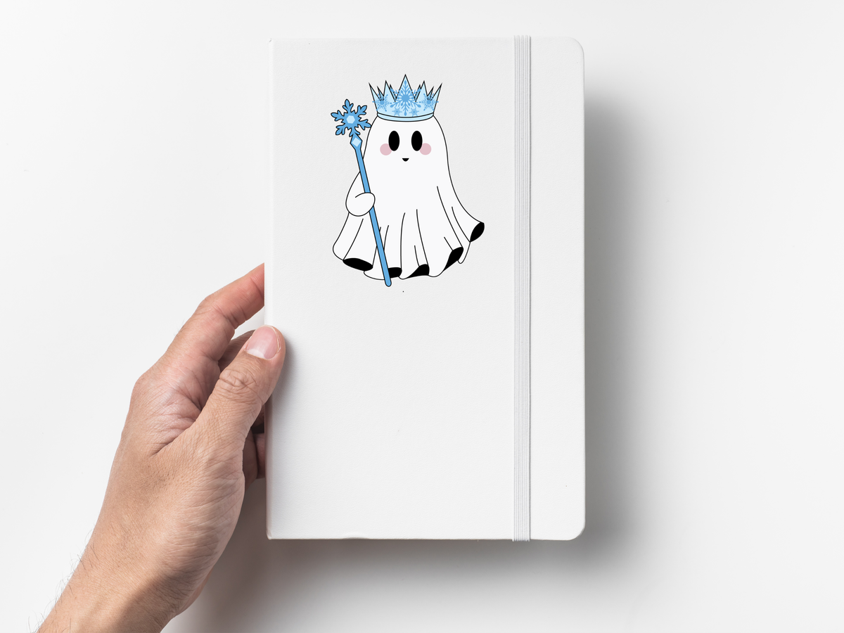 Winter Frost Ghost Sticker | Cute Snowflake Ghost Vinyl Decal