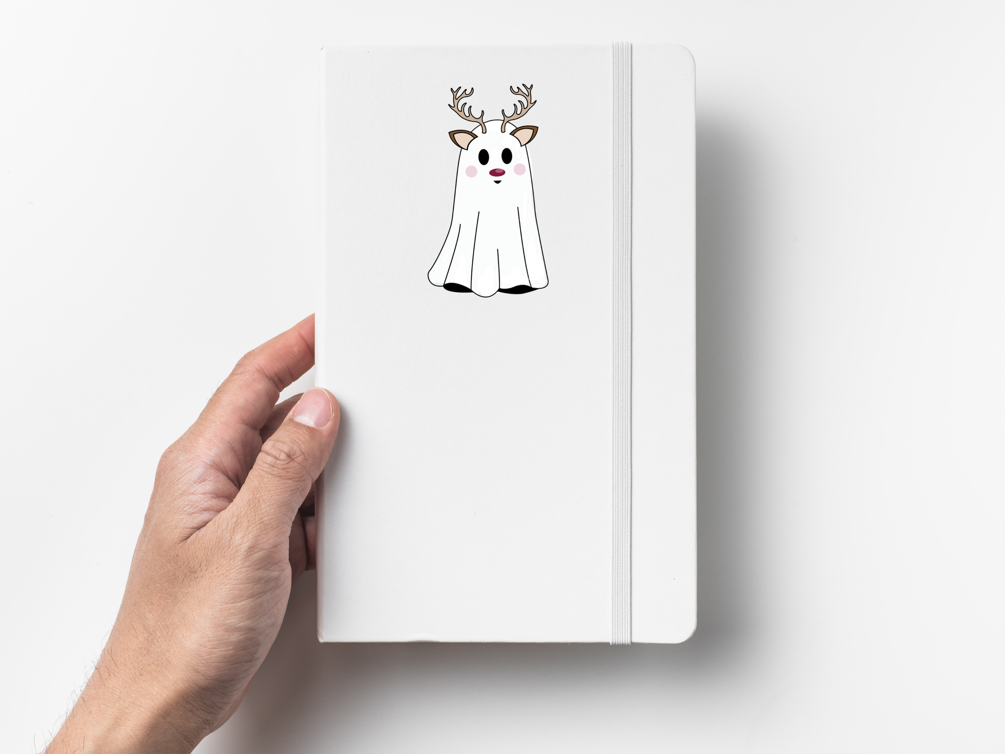 Reindeer Ghost Sticker | Cute Spooky Christmas Ghost Decal