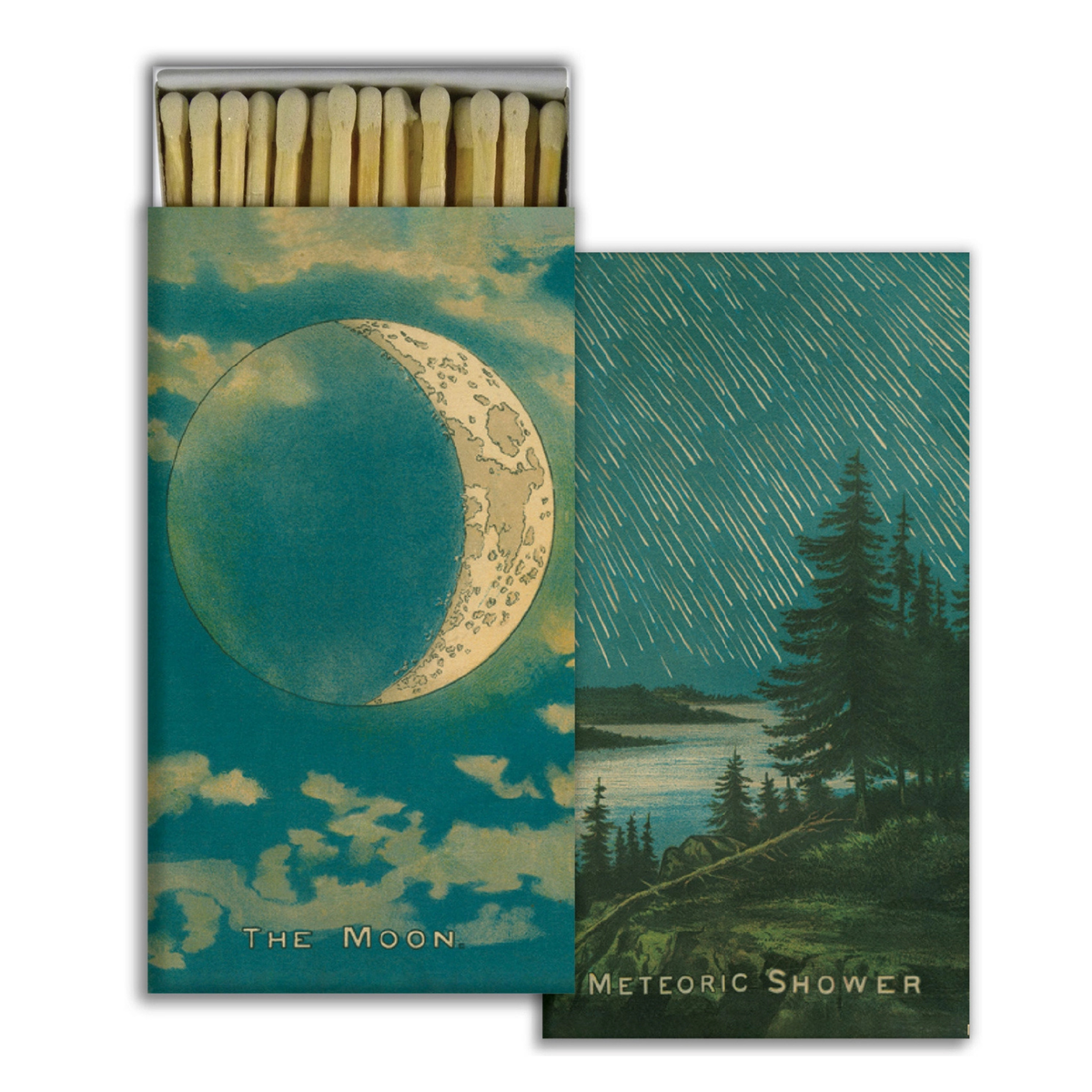 Decorative Matches – Moon &amp; Meteoric Shower Celestial Matchbox for Candles &amp; Home Décor
