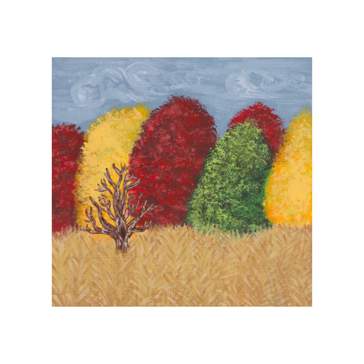 Fall Forest Art Print – 5x5 Autumn Landscape Wall Art